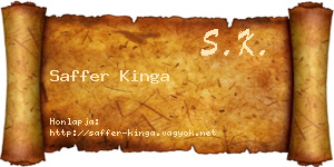 Saffer Kinga névjegykártya